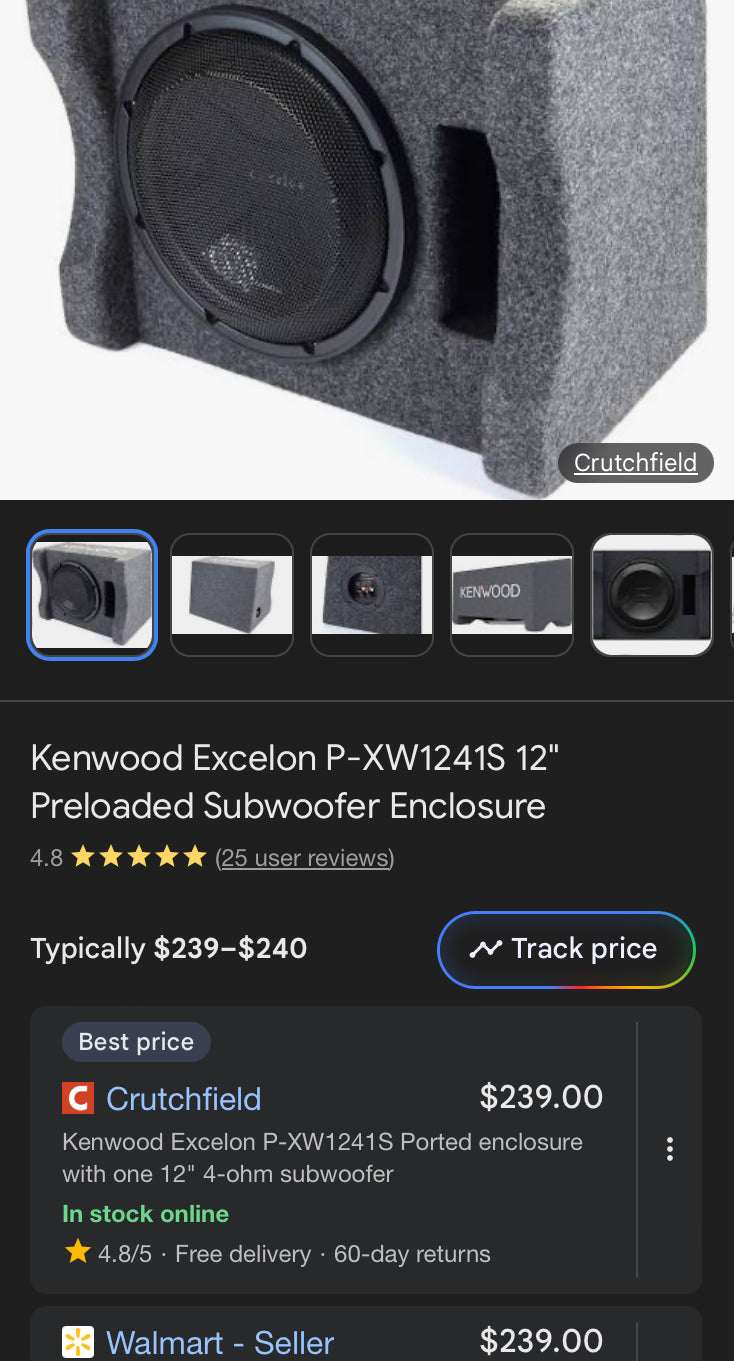 KENWOOD SINGLE SUB LOADED ENCLOSURE